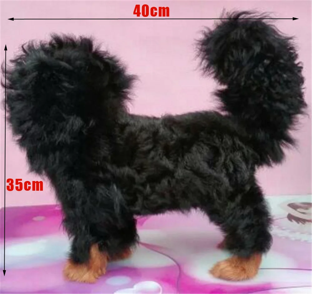 Size Tibetan Mastiff Black Dog Plush Toy Emulated Animals Doll Home Decoration3