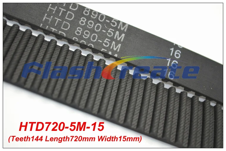 

5pcs HTD5M belt 720 5M 15 Teeth=144 Length=720mm Width=15mm 5M timing belt rubber closed-loop belt 720-5M S5M Belt 5M Pulley