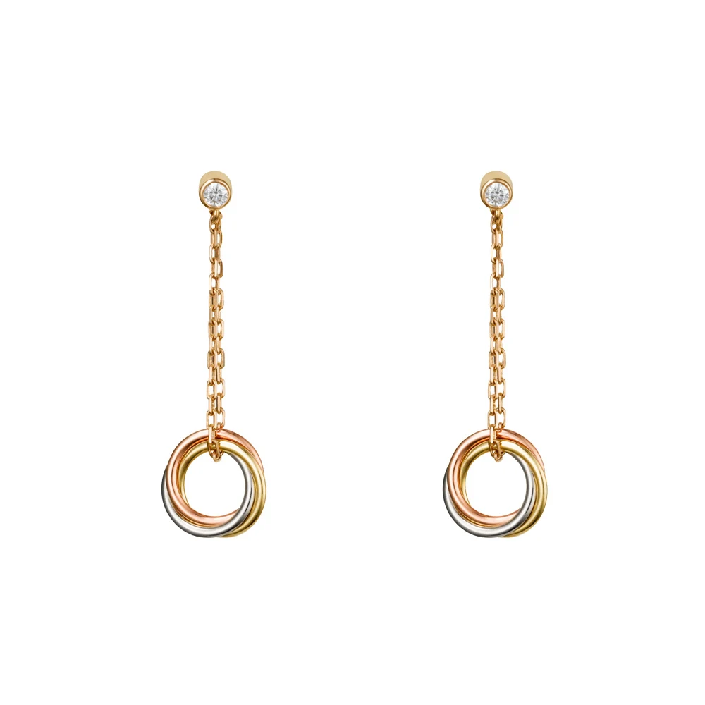 

Fashion Gold Silver Rose Colors Long Drop Dangle Earrings for Women Girls Carter Drop Earrings Titanium Steel Earring Jewelry