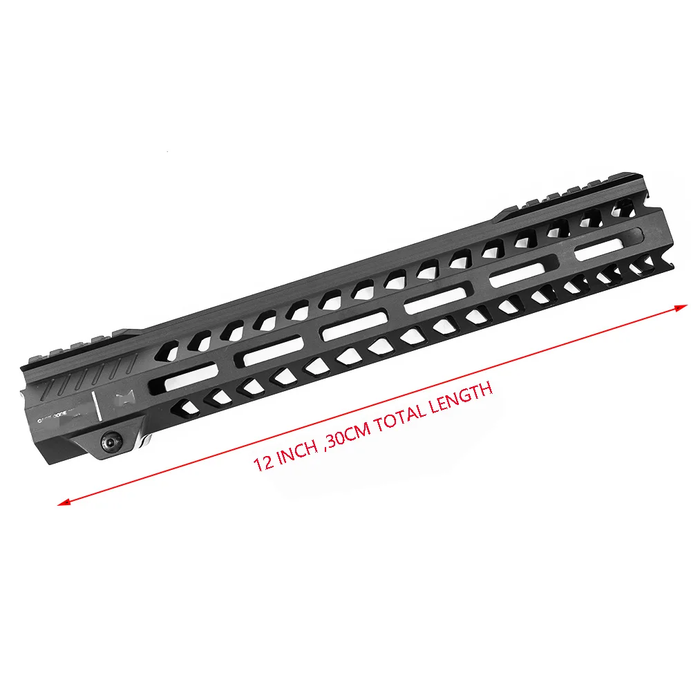 Тактический 12 дюймов поплавок Keymod Handguard Пикатинни квадратный рот для AR серии Тип оружия для охоты - Цвет: Black 12 Inch