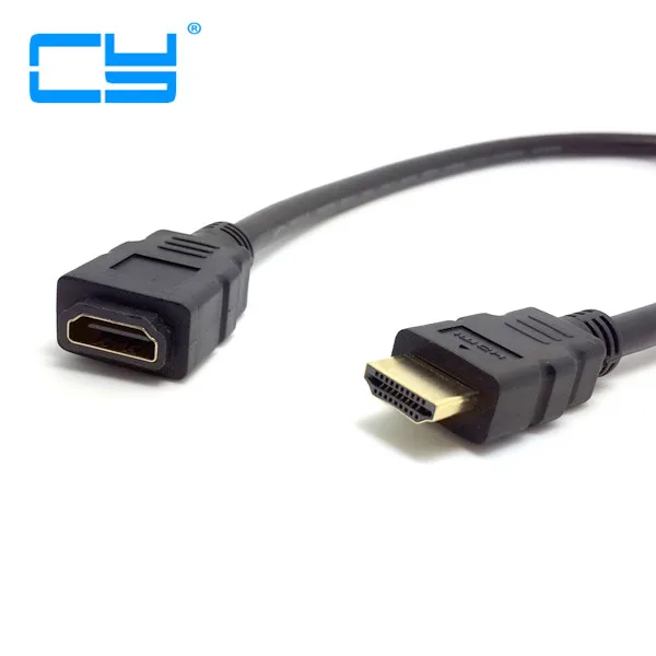 19Pin + 1 0.1M 10cm Gold Plated HDMI male to HDMI Female Extension
