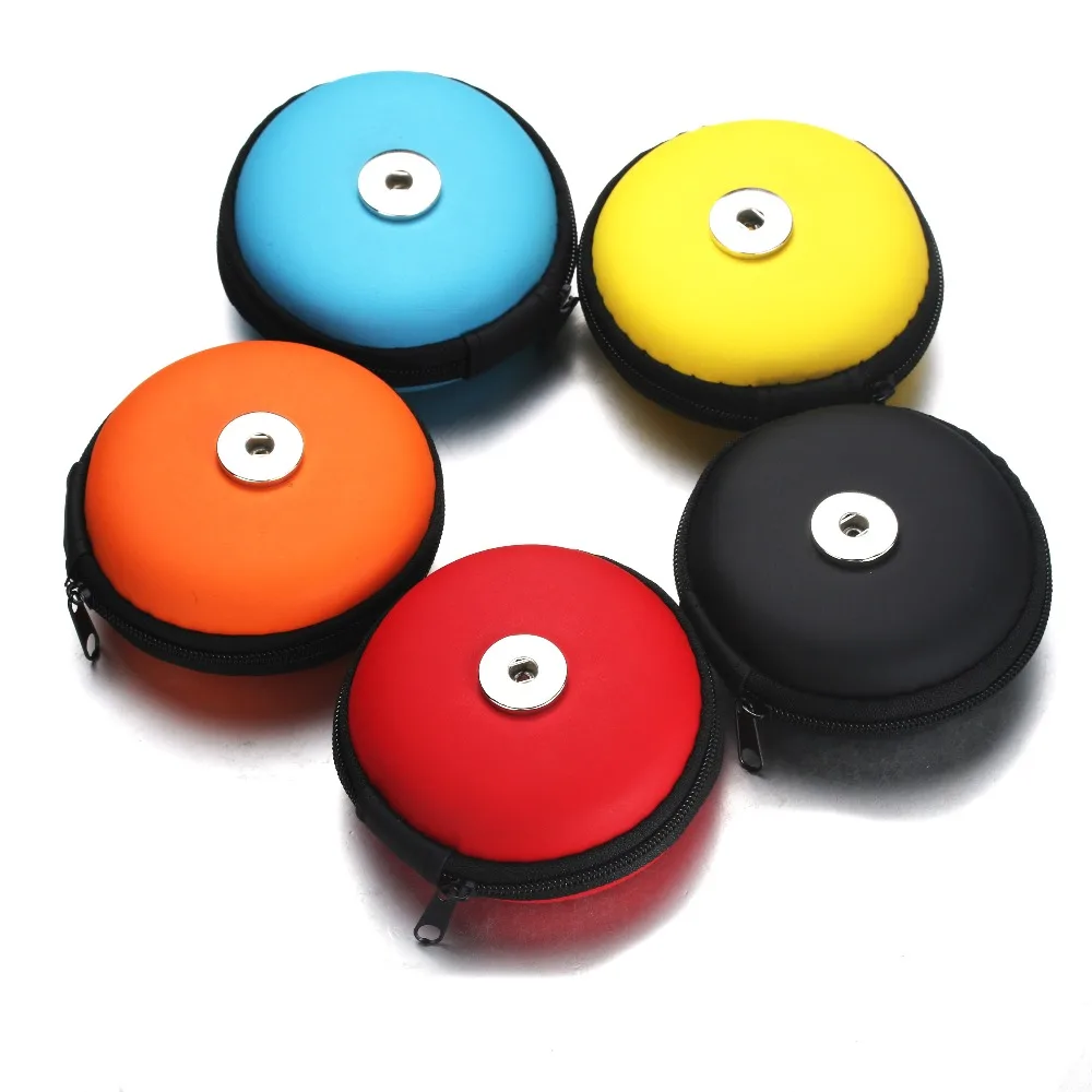 

New 18MM Snap Button Jewelry Small Hand Carry Case Coin Purses Wallets Pouch Girl Women Money Bags Valentine's Day Gifts 2491