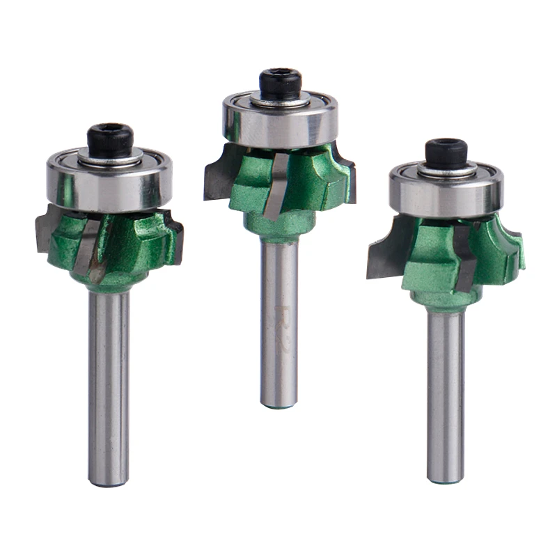 

1pc 1/4/6.35mm Woodworking Milling Cutter R1/R2/R3 Trimming knife 4 Flutes Edge Wood Cutter Wood Router Bit
