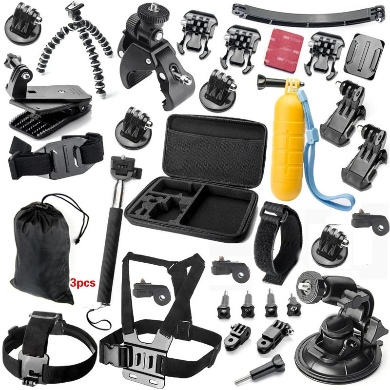Buy Cheap Gopro accessories set go pro kit mount SJCAM go pro Xiaomi Yi for Sony Act Cam HDR AS200V AS100V AZ1 mini FDR-X1000V/W 4 k