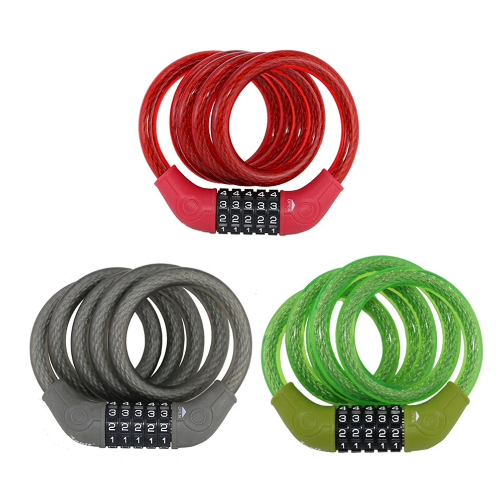 Steel wire rope lock for electric bicycle password lock bike Round