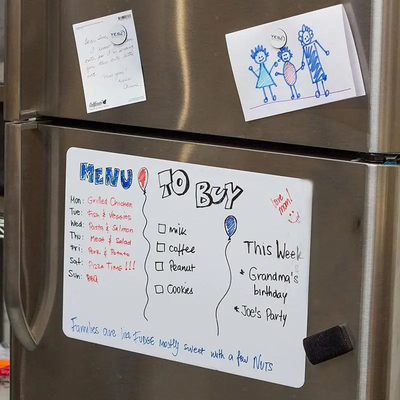 

Flexible Fridge Magnetic Kids Drawing Dry-erase Whiteboard Refrigerator Magnet Memo Reminder Pad Kitchen Home Decor