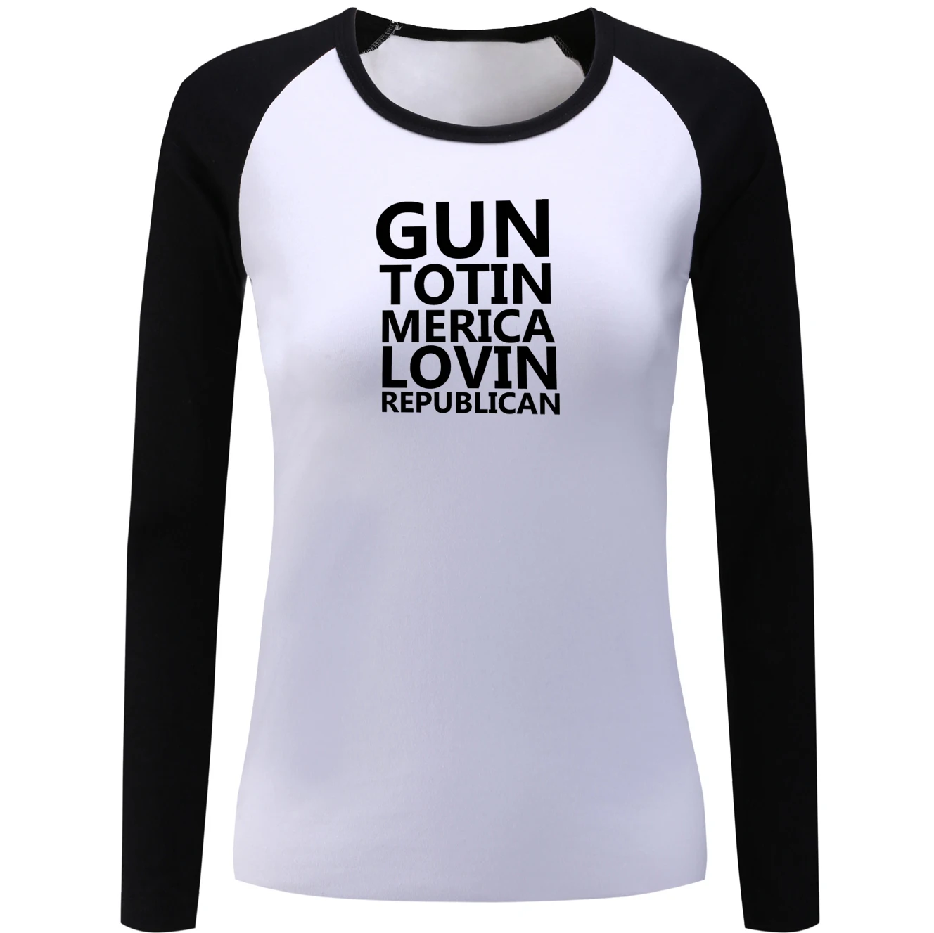 Женская футболка с длинным рукавом реглан IDzn Gun Totin America Lovin республиканским