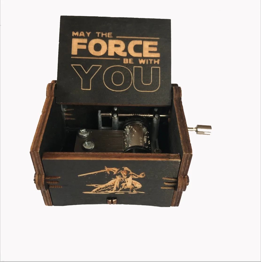 

Star Wars Wood Music Box Antique Carved Harri Potter Game of Throne Wooden Hand Crank Music Boxs Birthday Gift for Friend