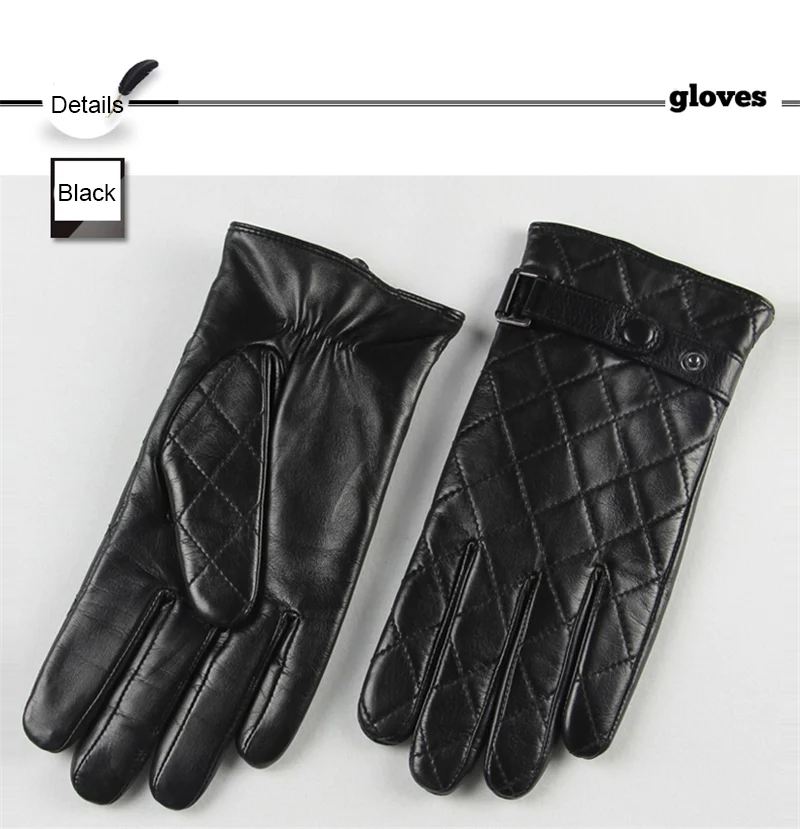 Для мужчин, мужские перчатки из натуральной кожи мужской на зиму и осень с плюшевой подбивкой модные наручные кнопка из натуральной овечьей кожи перчатки M020NC-1