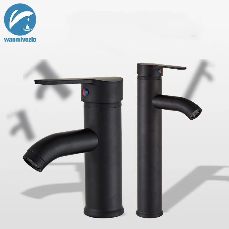 

Blacken Bathroom Sink Faucet Single Handle Basin Faucet Spout Hot And Cold Water Mixer Tap Deck Mounted Mixer tap