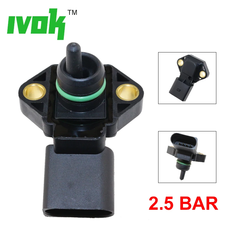 

Brand New 2.5 Bar Manifold Boost Pressure MAP Sensor For Audi A2 A4 A6 TT 1.8 T 1.2 1.4 1.9 2.5 TDI 0281002177