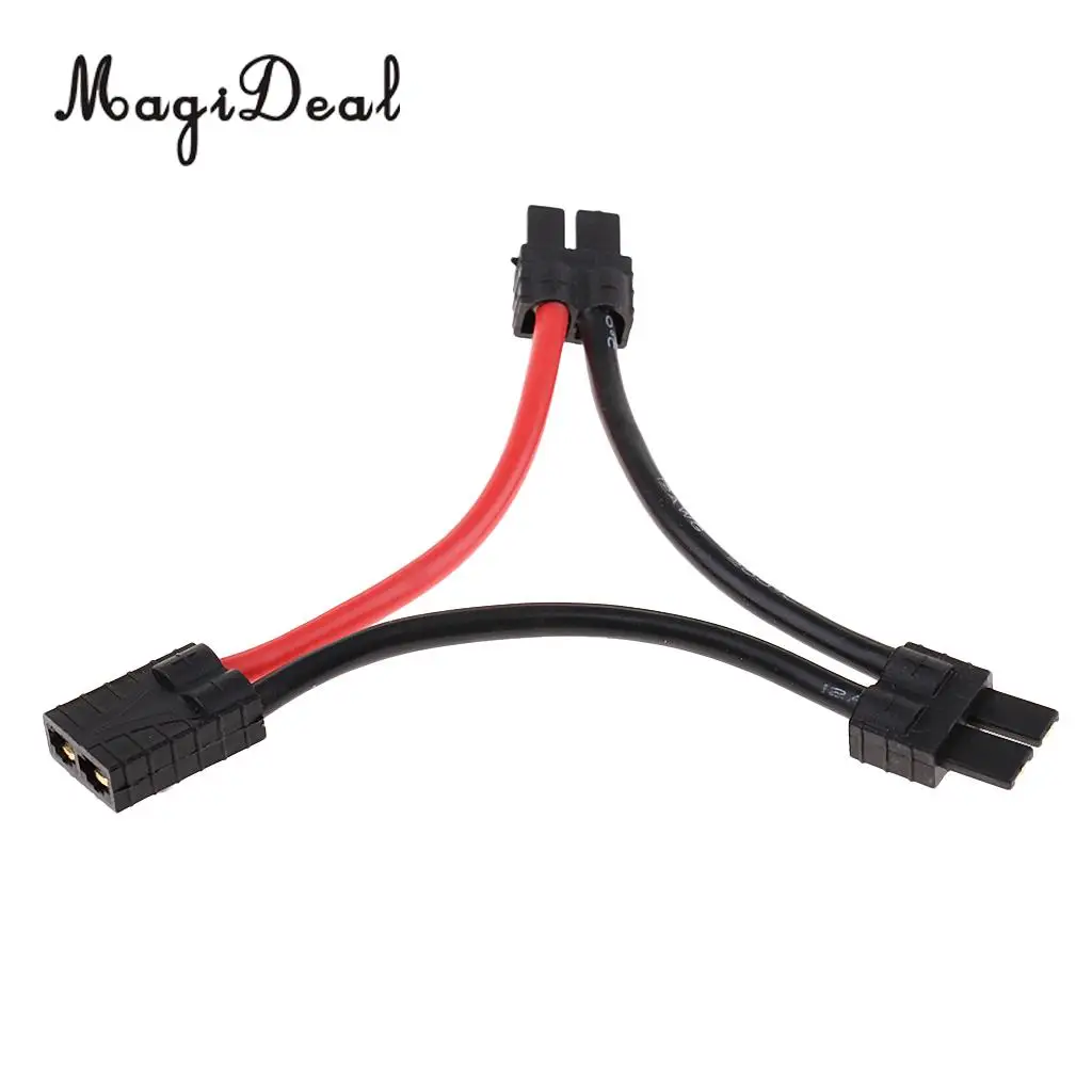 MagiDeal 2 Male 1 Female Connector RC Vehicles Model Car Lipo Battery Adapter Wire Harness for Traxxas   Series Car Parts