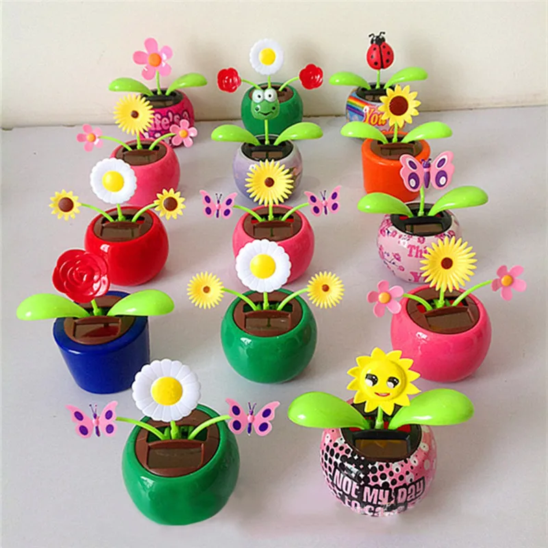 

kongyide Car Ornaments 1PC Solar Powered Dancing Flower Swinging Animated Dancer Toy Car Decoration New dropship m15