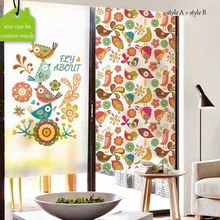 Пользовательский размер декоративная оконная пленка мультфильм статические полупрозрачные защиты конфиденциальности солнцезащитный матовый без клея для детской комнаты