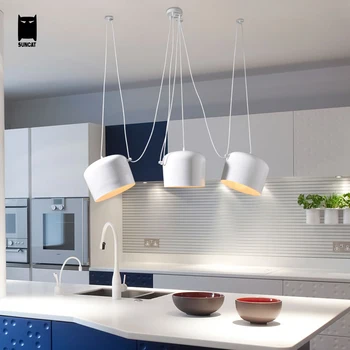

Aim Replica Drum Pendant Light Cord Adjustable Fixture Modern Nordic Hanging Lamp Lustre Avize for Dining Table Room Kitchen