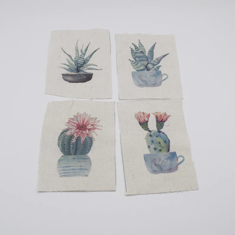 

cactus patchwork digital print painting fabric cotton hand dyed Sewing DIY Patchwork Hand Embroidery Quilting decorate Tecido