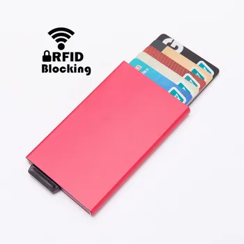 

Automatically Business ID Credit Card Holder Aluminum Alloy Thin Bank Credit Card Package Case RFID Protection Card Box Case New