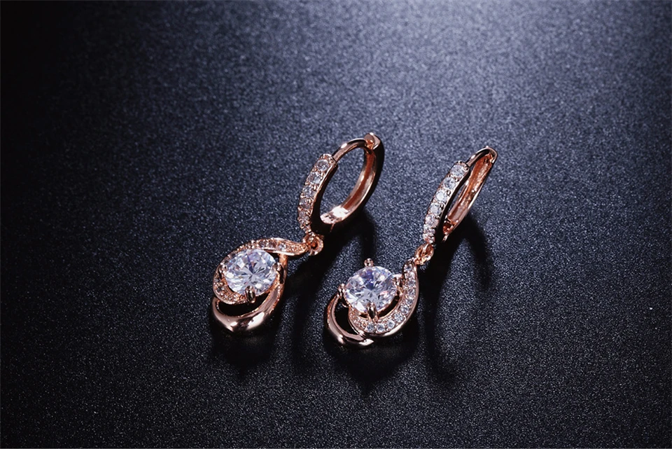 g PISSENLIT Gold Dangle Earring White Diamond Earrings Charms Women Jewelry pendientes mujer moda 2019 Hot Silver accesorios mujer
