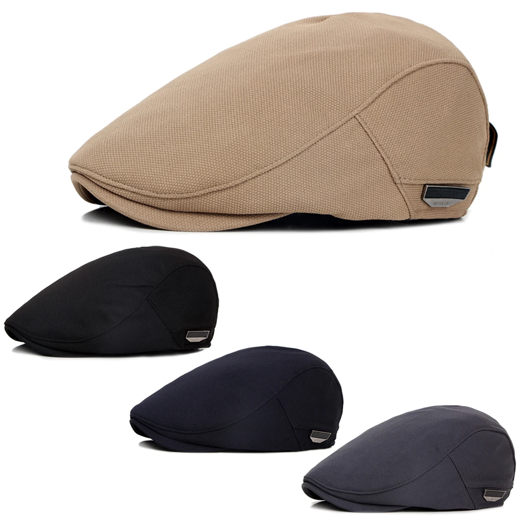 

Autumn Cotton Berets Caps Men Casual Flat Cap Spring 2018 Vintage Beret Gorras Planas Adjustable Cabbie ewsboy Hat British Caps