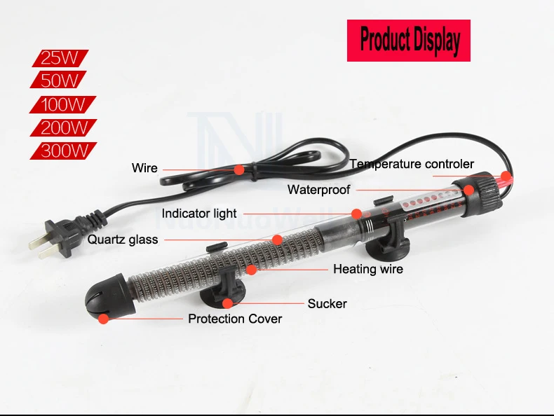 NuoNuoWell погружной нагреватель нагревательный стержень для стеклянного аквариума Анти-взрыв рыбы термостат бака регулировка температуры