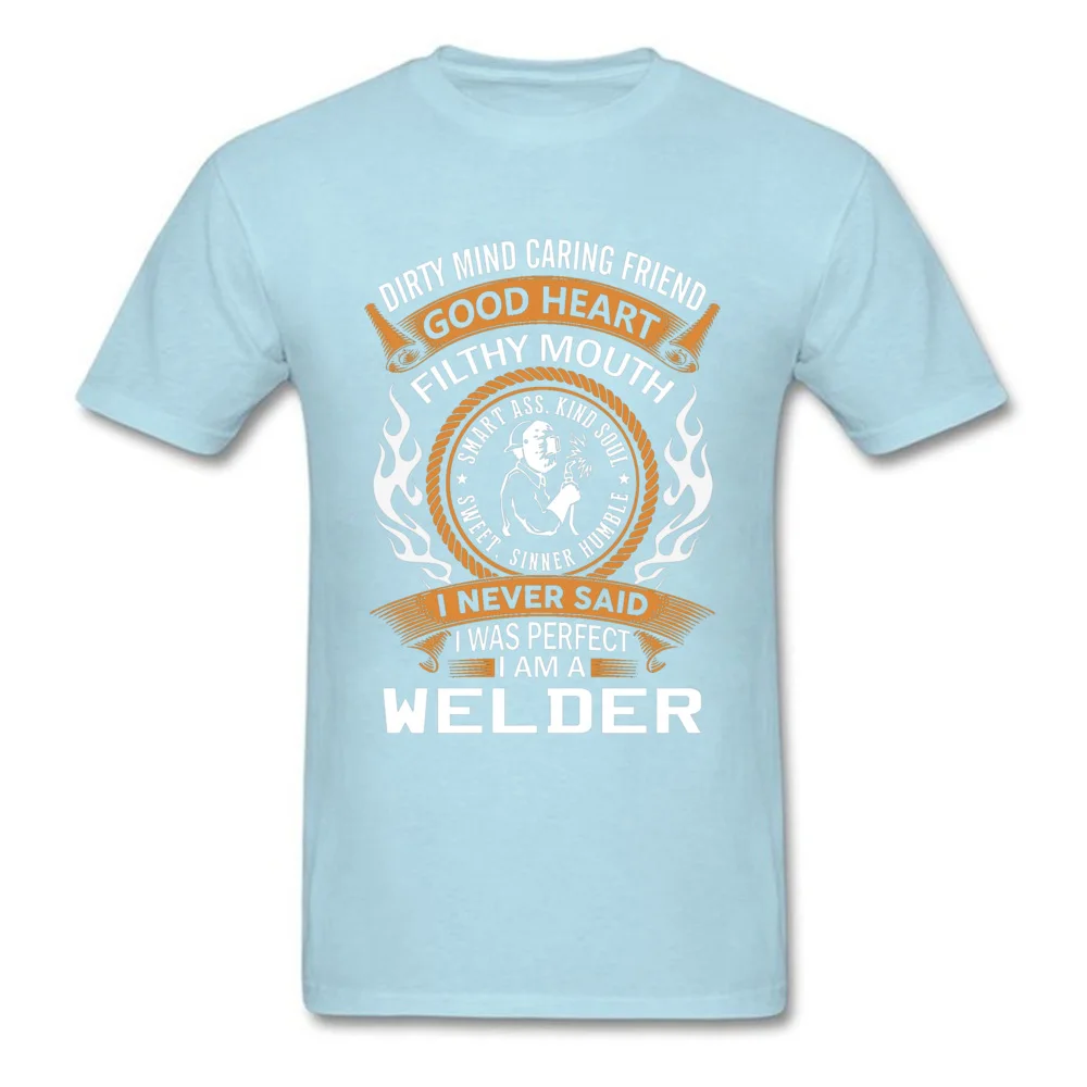 Tops Shirts Fashionable Thanksgiving Day On Sale Funny Short Sleeve 100% Cotton Round Collar Men's T-Shirt Funny T-Shirt I Am A Welder Shirt 186 light