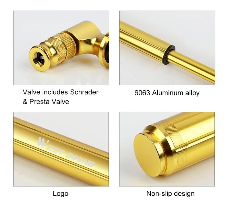 WEST BIKING 160Psi велосипедный ручной насос высокого давления для шин Аксессуары для велосипеда алюминиевый сплав портативный мини велосипедный воздушный насос