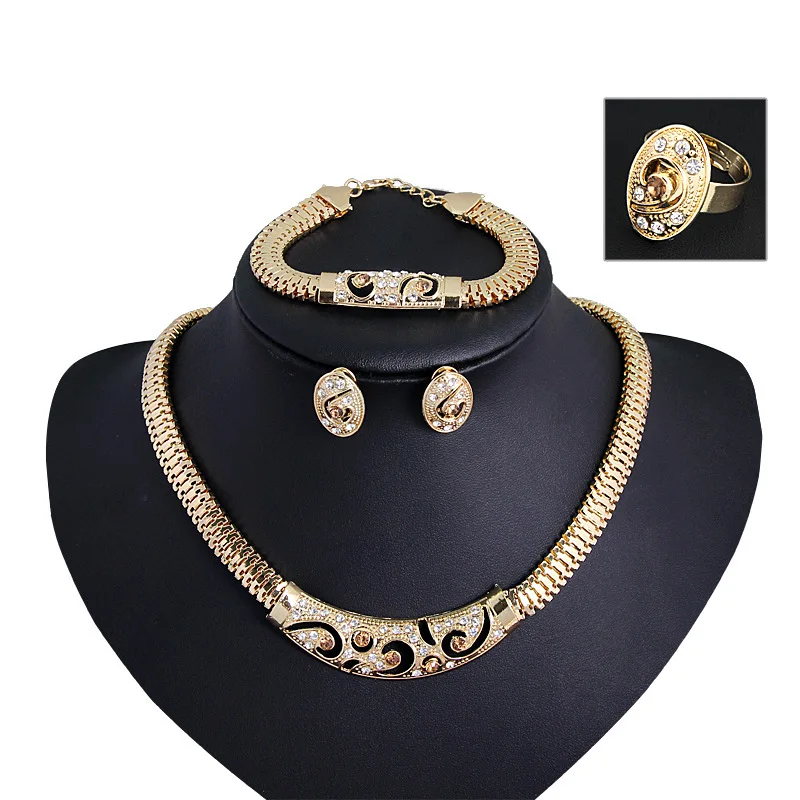 Free shipping New Arrival African Costume Jewelry Set Gold color Fashion Wedding Women Bridal