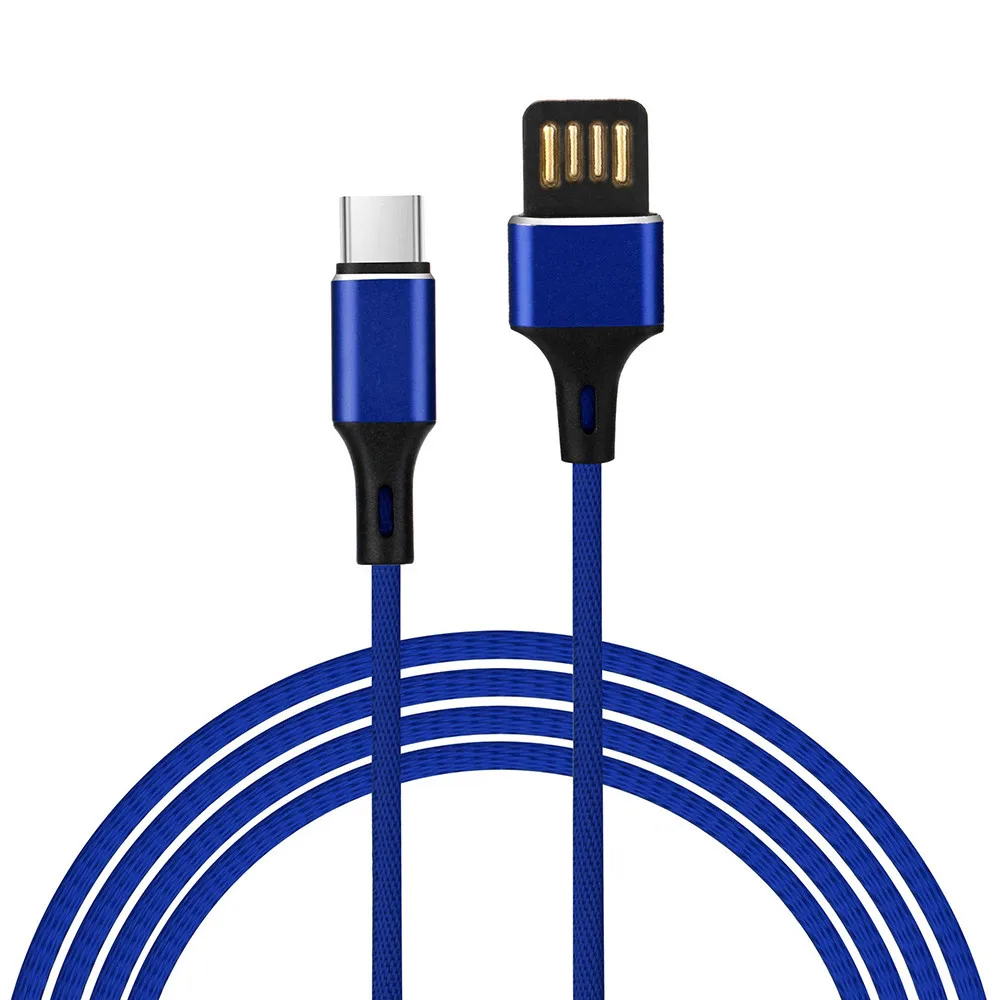 Синий Высокое качество с самым лучшим выгодные цены 1 м USB-C Тип C быстрой зарядки синхронизации и Зарядное устройство кабель для samsung Galaxy S9/S9 Plus для LG - Цвет: Синий