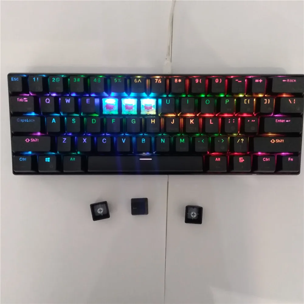 Механическая мини-клавиатура с подсветкой 61 клавиша 60% ganss poker layout программируемая bluetooth-игровая Клавиатура cherry mx RGB коричневый синий