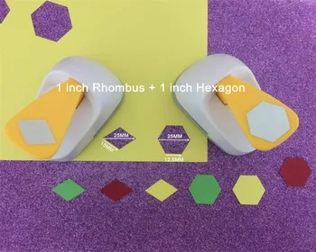 

Free shipping 1 inch Rhombus and Hexagon Shaped craft punch set Puncher Crafts Scrapbooking Geometry Paper Cutter Hole Punches