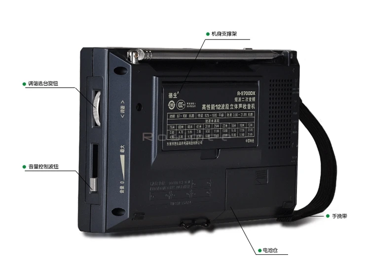 Tecsun/Desheng R-9700DX Двойное преобразование высокой эффективности 12-band стерео радио Высокое качество Розничная