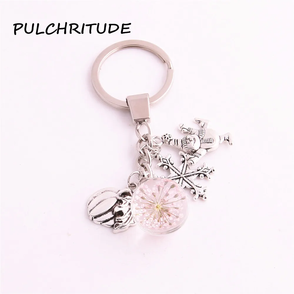 Кольцо для ключей из металлического сплава PULCHRITUDE 2 шт./лот брелок с сушеным