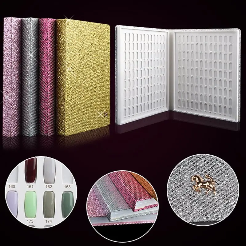 

216 Colors Nail Gel Polish Color Card Chart Blank Book Panels Inlaid Snap False Tips Display Box Salon Manicure Art Tool 2018