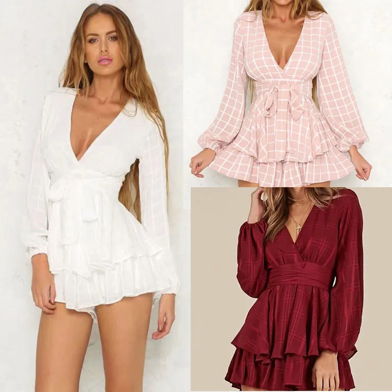 

Best selling explosions European and American fashion women's long-sleeved plaid jumpsuit women's casual pants