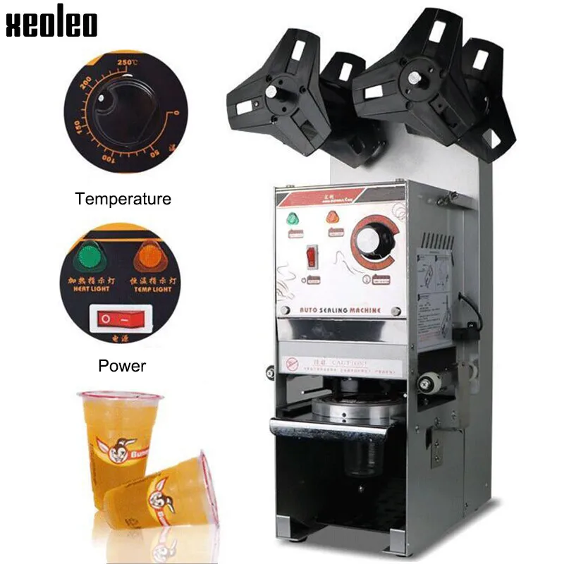 

Xeoleo Automatic Cup sealing machine Bubble tea machine 220V Cup sealer for Coffee/Milk tea/Soy milk cup 9.5/9cm Max 17cm High