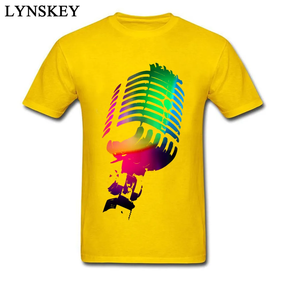 O Neck 100% Cotton Male T-shirts Casual Short Sleeve Tops Tees 2017 Newest Street Tee Shirt The Neon Microphone Top Quality The Neon Microphone yellow