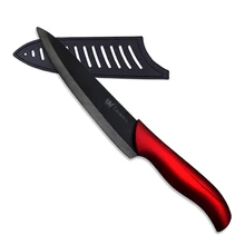 Neue Ankunft 7 Zoll Keramikmesser Ausgezeichnete Qualität Kochmesser schwarz Klinge Red ABS + TPR Griff Hochwertigen Küchenmesser Heißer verkauf