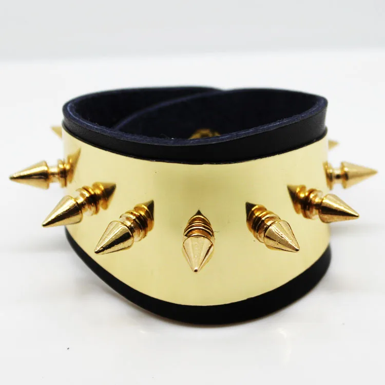 

Suicide Squad Rivets leather Bracelets Cosplay Jewelry Harleen Quinzel movie New golden Charms Harley Quinn Bangles