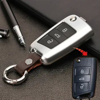 

1pcs Aluminum Car Key Case Cover For Volkswagen VW Golf 7 R GTI GTD Golf7 MK 7 Tiguan MK2 New Golf 8 MK8 Skoda Octavia A7