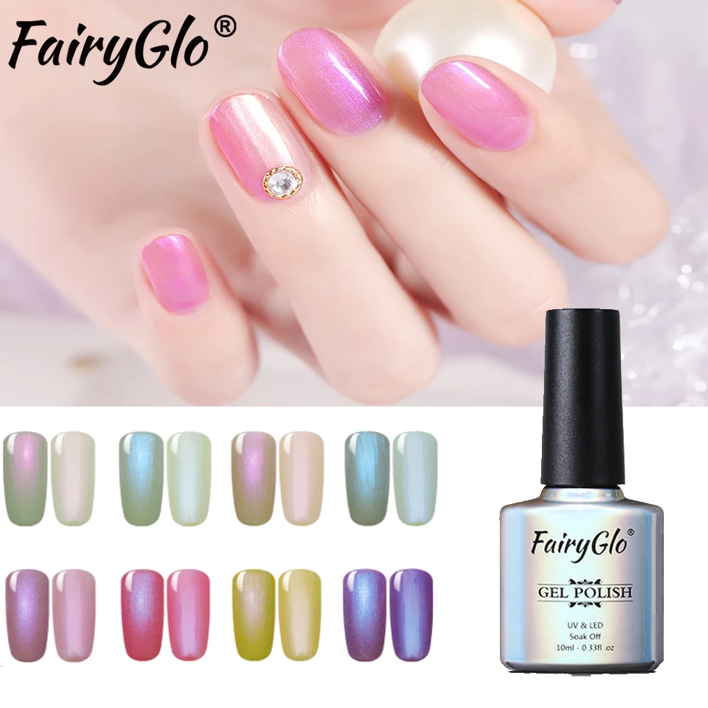 

FairyGlo 10ML Shell Nail Polish Mermaid UV LED Lamp Gel Varnish Soak Off Semi Permanent Stamping Enamel Lucky Lacquer Nails Art