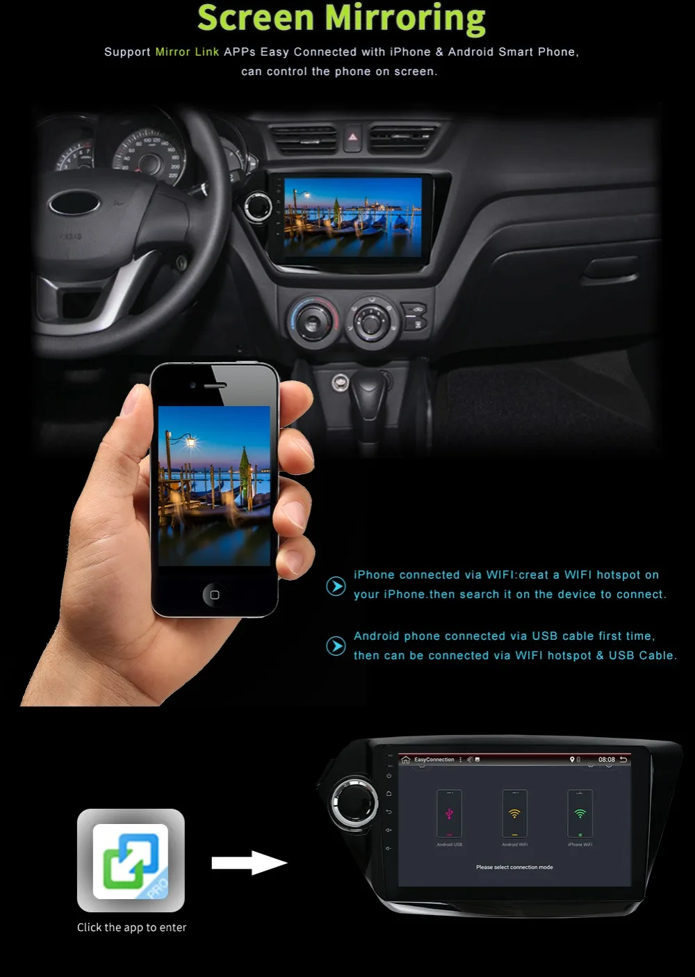 Clearance Bosion android 8.1 car dvd player radio for kia k2 Rio 2010 2011 2012 2013 2014 2015 2016 2017 radio stereo dvd gps navigation 8