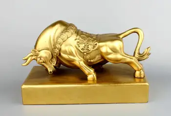 

17" China Copper Feng Shui zodiac Cattle crafts home decor ornament