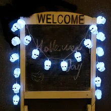 2 м 20 светодио дный s светодио дный свет шнура Батарея работает головки черепа открытый night Light сад вечерние украшение на Хэллоуин освещения