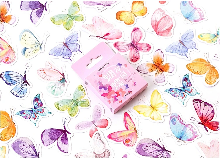 

Butterfly garden diy decorative stationary stickers(1pack=46pieces)