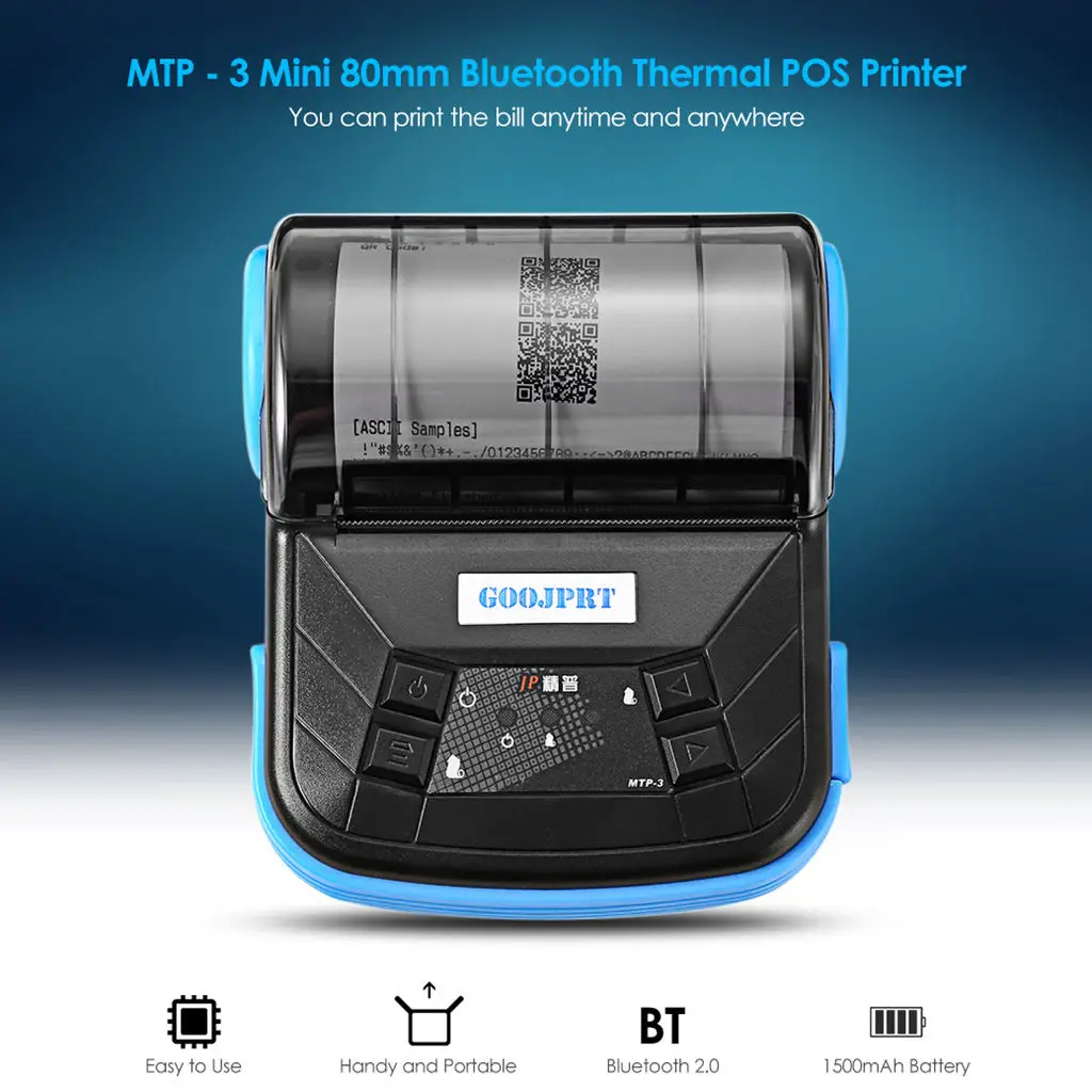 mini thermal printer bluetooth Goojprt Mtp-3 80Mm Bluetooth 2.0 Mini Thermal Printer Exquisite Lightweight Design Portable Receipt Printer For Android Ios Wi best mini portable printer