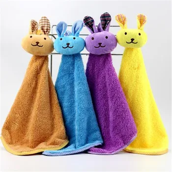 

Clean Hearting Small Hand Towel Solid Towels Baby Coral Fleece Cartoon Quick-Dry Home Hotel Bathroom Supply Children Gifts Kids