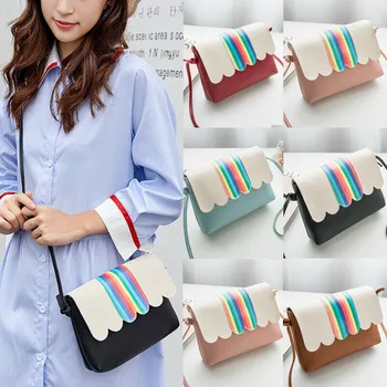 

Women Fashion Cross Body Messenger Bag Rainbow Small Shoulder Bags HandBag
