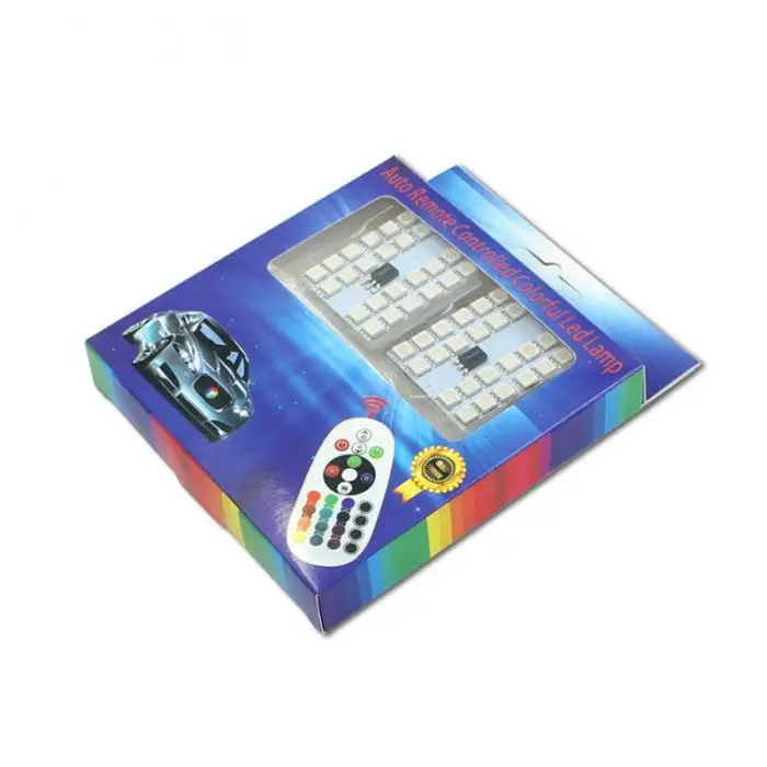 1 пара RGB 5050 12SMD Автомобильный светодиодный пульт дистанционного управления интерьерные огни для авто купола TD326