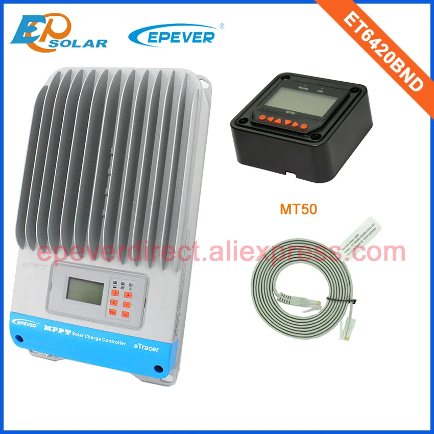 ETracer ET6420BND зарядка солнечных батарей контроллер 12 v 24 v 36 v 48 v макс pv Вход 190 V 60A 60amp - Цвет: with MT50