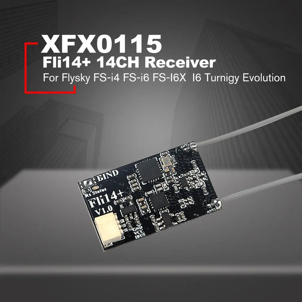 

Fli14+ 14CH Mini Receiver with PA Amplifier OSD RSSI Output for Flysky FS-i4 FS-i6 FS-I6X Eachine I6 Turnigy Evolution Drone